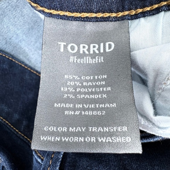 Torrid Womens Jeggings Super Soft Dark Wash Blue 3 Button Denim Jeans Size 14 - Picture 5 of 11